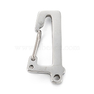 304 Stainless Steel Keychain Clasp Findings, Stainless Steel Color, Num.4, 23x11.5x5mm(STAS-C024-26P)
