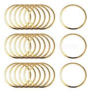 201 Stainless Steel Linking Rings, Ring, Real 24k Gold Plated, 20x0.5mm, Inner Diameter: 17.5~18mm(STAS-F192-001G-01)