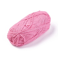 Cotton Knitting Yarn, Crochet Yarn, Hot Pink, 1mm, about 120m/roll(X-YCOR-WH0004-A02)