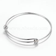 Adjustable 304 Stainless Steel Expandable Bangle Making, Stainless Steel Color, 2-3/8 inch(61mm)(BJEW-G515-05P)