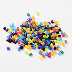 Rainbow Theme Mixed Fuse Beads, PE DIY Melty Beads, Tube, Mixed Color, 3x2.5mm,  8000pcs/100g(DIY-X0245-02)