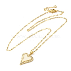 Brass Enamel with Rhinestone Pendant Necklace, Heart, Golden, 17.72 inch(45cm)(NJEW-Q320-01A-G)