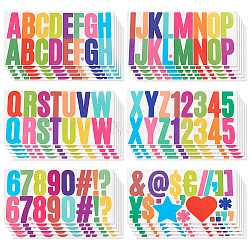 Colorful Vinyl Letter Waterproof Decorative Stickers, Self Adhesive Alphabet Decals for Art Craft, Letter A~Z, 135x255x0.1mm, 6 sheets/set(DIY-WH0349-117A)