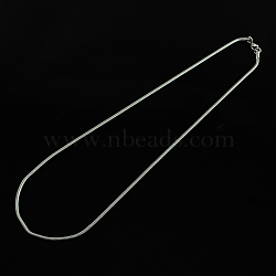 304 Stainless Steel Snake Chain Necklaces, with Lobster Clasps, Stainless Steel Color, 19.6 inch(49.8cm)(STAS-S029-09)