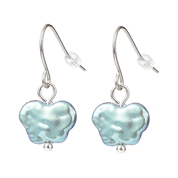 Plastic Pearl Butterfly Dangle Earrings, 304 Stainless Steel Jewelry for Women, Light Sea Green, 27mm, Pin: 0.6mm