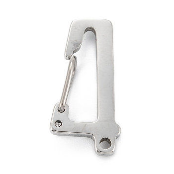 304 Stainless Steel Keychain Clasp Findings, Stainless Steel Color, Num.4, 23x11.5x5mm