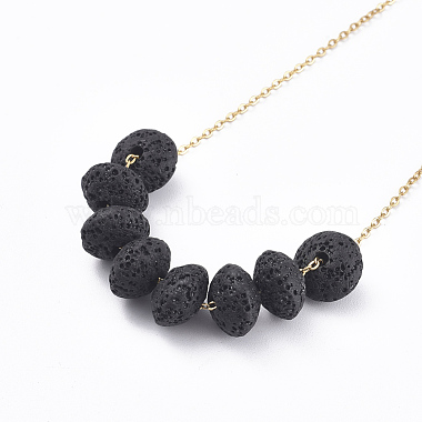 304 Stainless Steel Cable Chain Necklaces(NJEW-I236-02G)-5