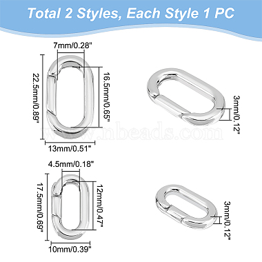 unicraftale 2pcs 2 styles 304 anneaux de portail à ressort en acier inoxydable(STAS-UN0048-35)-3