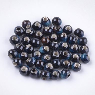6mm MarineBlue Round Porcelain Beads