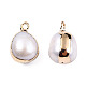 pendentifs de perle keshi perle baroque naturelle galvanoplastie(PEAR-N021-11)-1