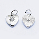 Brass Micro Pave Clear Cubic Zirconia Charms(ZIRC-J040-09P-NR)-2