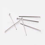 304 Stainless Steel Flat Head Pins, Stainless Steel Color, 20x0.6mm(STAS-E075-01)