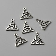 Tibetan Style Alloy Pendants, Trinity Knot, Antique Silver, 21.5x20x2mm, Hole: 1.5mm(FIND-CJC0009-46)