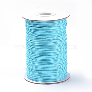 Braided Korean Waxed Polyester Cords, Turquoise, 0.5mm, about 160yards/roll(YC-T002-0.5mm-108)