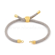 Nylon Cords Bracelet Makings Fit for Connector Charms, with Golden Brass Tree Slider Beads, Long-Lasting Plated, Gainsboro, 8-5/8 inch(22cm), Hole: 1.9mm(AJEW-P116-01G-30)
