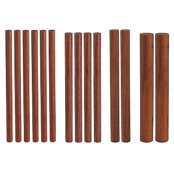 4 Style Waxed Round Wooden Sticks, Dowel Rods, for Children Toy, Building Model Material, Macrame Craft Supplies, Coconut Brown, 14~15x0.8~1.8cm, 14pcs/set