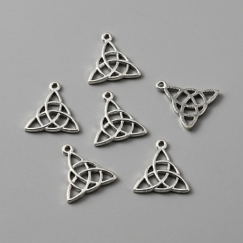 Tibetan Style Alloy Pendants, Trinity Knot, Antique Silver, 21.5x20x2mm, Hole: 1.5mm
