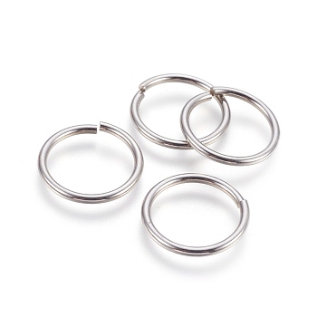 304 Stainless Steel Open Jump Rings, Stainless Steel Color, 12 Gauge, 22x2mm, Inner Diameter: 17.5mm, 130pcs/bag