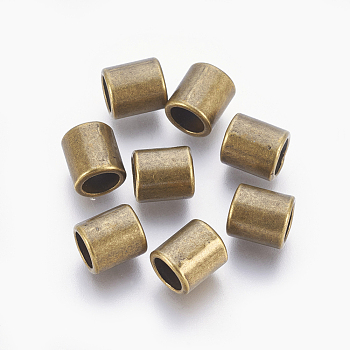 Tibetan Style Alloy Beads, Cadmium Free & Nickel Free & Lead Free, Column, Antique Bronze Color, 9x8mm, Hole: 6mm