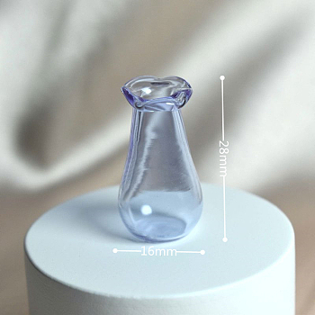 Miniature Glass Vase Ornaments, Micro Toys Dollhouse Accessories Pretending Prop Decorations, Medium Slate Blue, 28x16mm