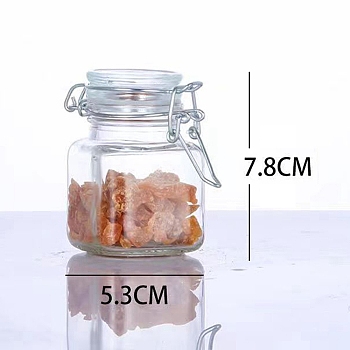 Transparent Glass Storage Jar with Airtight Clip Lid, Column, for Pickling, Preserving, Canning, Dry Food Storage, Clear, 6.8x7.8cm, Capacity: 100ml(3.38fl. oz)