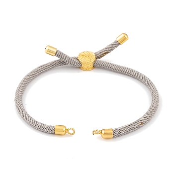 Nylon Cords Bracelet Makings Fit for Connector Charms, with Golden Brass Tree Slider Beads, Long-Lasting Plated, Gainsboro, 8-5/8 inch(22cm), Hole: 1.9mm