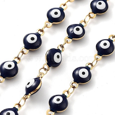 Midnight Blue Stainless Steel+Enamel Link Chains Chain