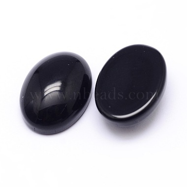Black Oval Glass Cabochons