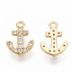 Brass Micro Pave Cubic Zirconia Charms(X-ZIRC-T011-06G-NF)-2