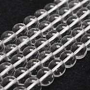 Natural Quartz Crystal Bead Strands, Round, Grade A, Clear, 8mm, Hole: 1mm, about 44pcs/strand, 14.9 inch~15.1 inch(X-G-D840-61-8mm)