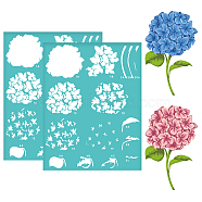 Self-Adhesive Silk Screen Printing Stencil, for Painting on Wood, DIY Decoration T-Shirt Fabric, Turquoise, Flower, 280x220mm(DIY-WH0338-170)