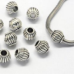 Alloy European Beads, Large Hole Beads, Lantern, Antique Silver, 9.5x9.5mm, Hole: 4mm(PALLOY-S079-103AS)