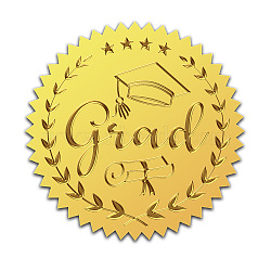 Self Adhesive Gold Foil Embossed Stickers, Medal Decoration Sticker, Hat Pattern, 5x5cm(DIY-WH0211-336)