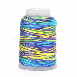 5 Rolls 12-Ply Segment Dyed Polyester Cords, Milan Cord, Round, Dodger Blue, 0.4mm, about 71.08 Yards(65m)/Roll(WCOR-P001-01B-023)