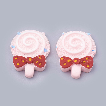Resin Cabochons, Lollipop, Pink, 26x19x6mm