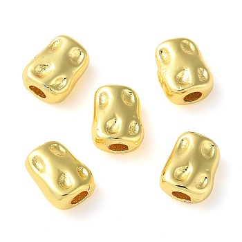Rack Plating Brass Spacer Beads, Nuggets, Real 18K Gold Plated, 5.5x4.5x3.5mm, Hole: 1mm