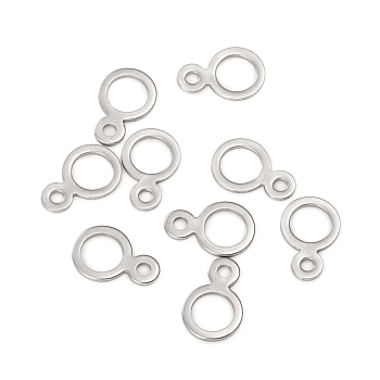 304 Stainless Steel Hanger Rings, Ring, Stainless Steel Color, 14x9.5x1mm, Hole: 2mm, Inner Diameter: 6.5mm