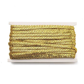 Polyester Wavy Lace Trim, for Curtain, Home Textile Decor, Gold, 3/8 inch(9.5mm)