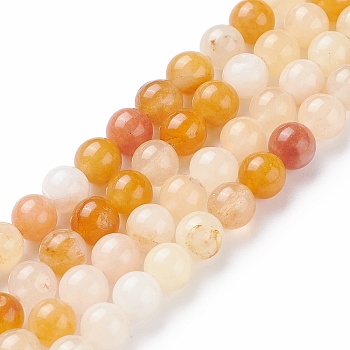 Natural Topaz Jade Bead Strands, Round, 6mm, Hole: 1mm, about 63pcs/strand, 15.5 inch