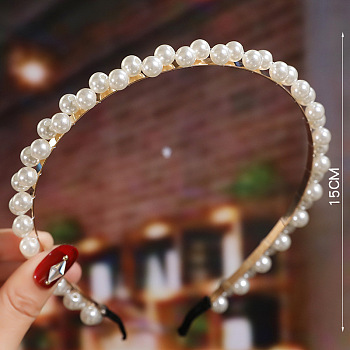 Pearl Hair Bands, Bridal Hair Bands Party Wedding Hair Accessories for Women Girls , Golden, 150mm