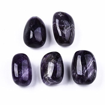 Natural Amethyst Beads, Healing Stones, for Energy Balancing Meditation Therapy, Tumbled Stone, Vase Filler Gems, No Hole/Undrilled, Nuggets, 20~39x20.5~29x12.5~25mm, about 250~300g/bag