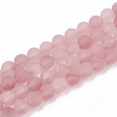 6mm Round Cherry Quartz Glass Beads