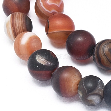 Agate à bandes naturelles / brins de perles d'agate à rayures(G-D0005-30-10mm)-3
