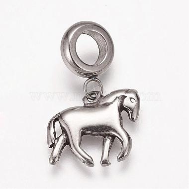 22mm Horse Stainless Steel Dangle Beads