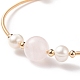 Bracelet en perles rondes de quartz rose naturel et de perles(BJEW-JB08464-02)-4