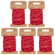 Fluffy Cord, Chenille Polyester Yarn, for DIY Costume Bag Hat, FireBrick, 3~4.5mm, about 10.94 Yards(10m)/Card(OCOR-WH0077-70B)