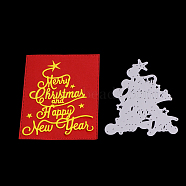 Greetings Frame Carbon Steel Cutting Dies Stencils, for DIY Scrapbooking/Photo Album, Decorative Embossing DIY Paper Card, Merry Christmas & Happy New Year, Matte Platinum, 10.6x8.2cm(DIY-F036-04)