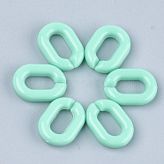 Acrylic Linking Rings, Quick Link Connectors, For Jewelry Chains Making, Oval, Aquamarine, 19x14x4.5mm, Hole: 11x5.5mm(X-OACR-S029-54B-18)