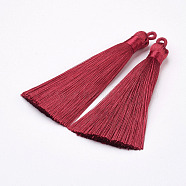 Nylon Tassels Big Pendant Decorations, Red, 83~92x9~10mm, Hole: 1.5~4mm(STAS-F142-04L)