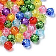 Transparent Acrylic Beads, Bead in Bead, Round, Pumpkin, Mixed Color, 8mm, Hole: 2mm, about 2150pcs/500g(TACR-S089-8mm-M)